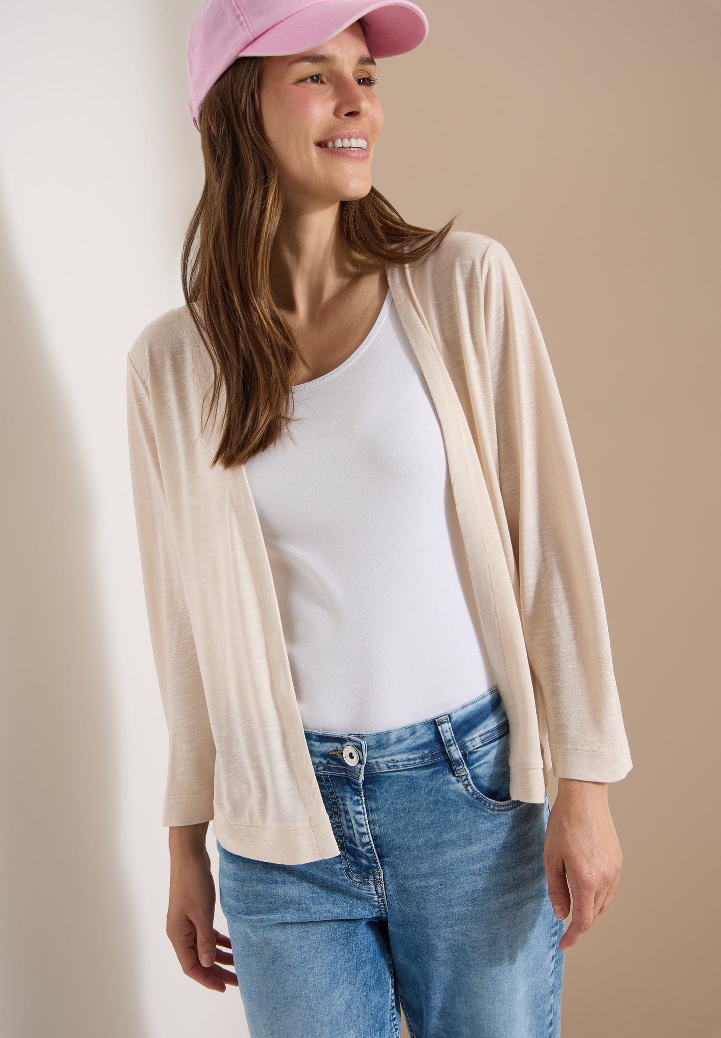 CECIL - Offene Jacke in Unifarbe mit 3/4-Arm - Farbe: pearl beige