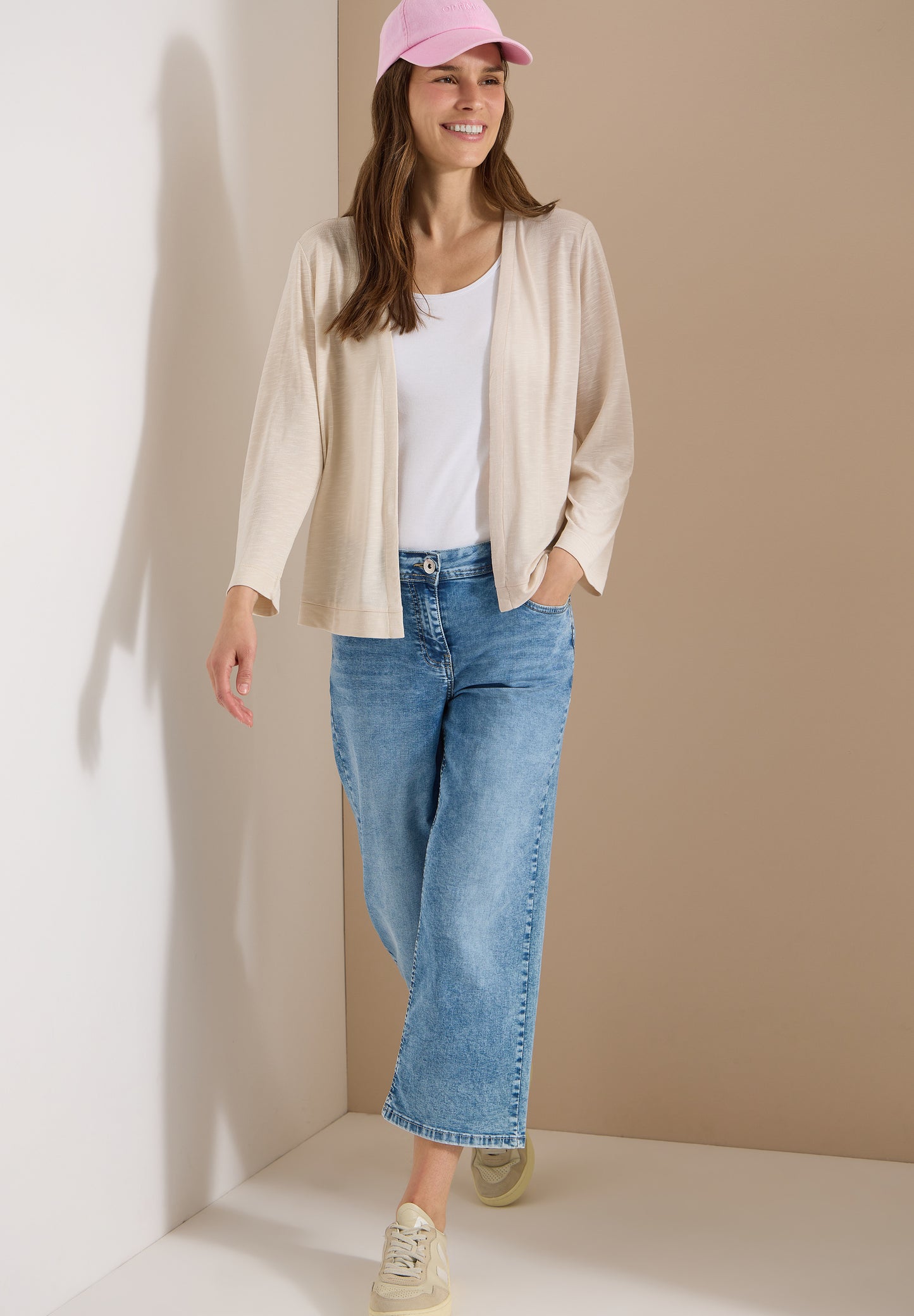 CECIL - Offene Jacke in Unifarbe mit 3/4-Arm - Farbe: pearl beige