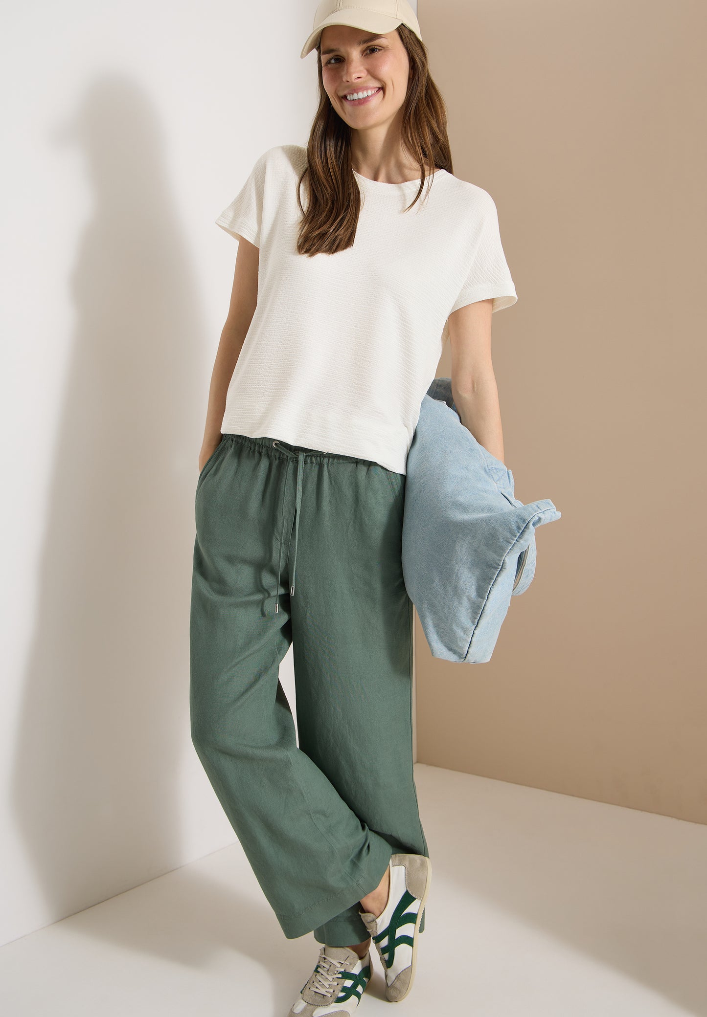 CECIL - T-Shirt mit Rundhals und Struktur - Farbe: vanilla white