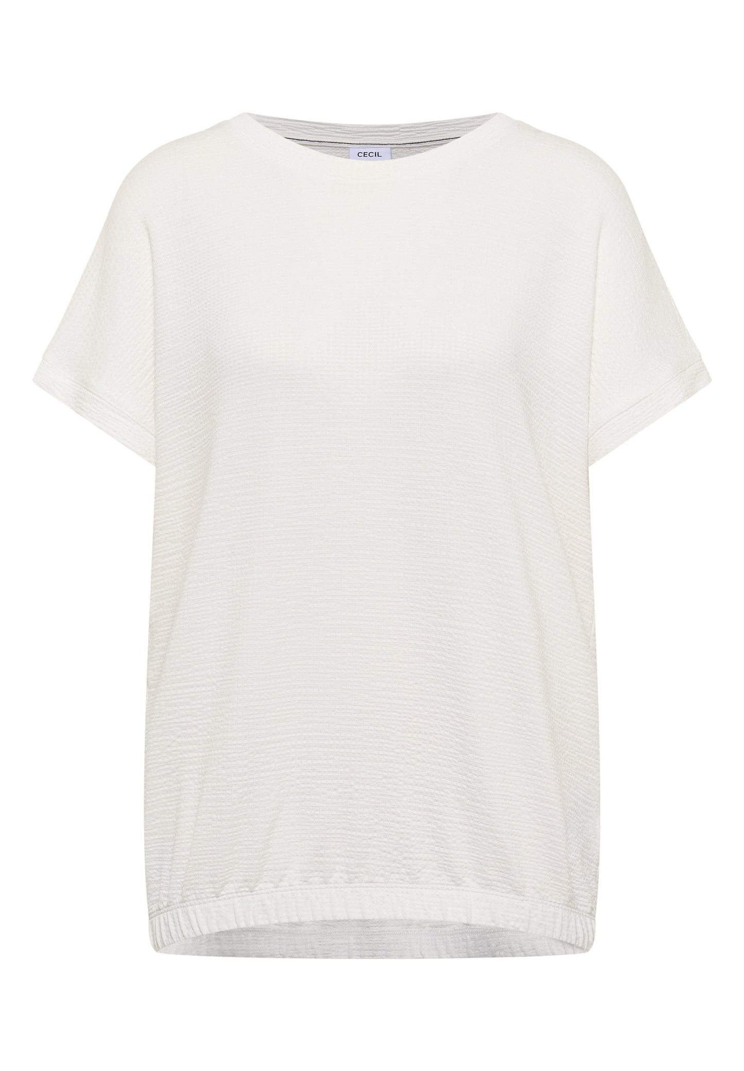 CECIL - T-Shirt mit Rundhals und Struktur - Farbe: vanilla white