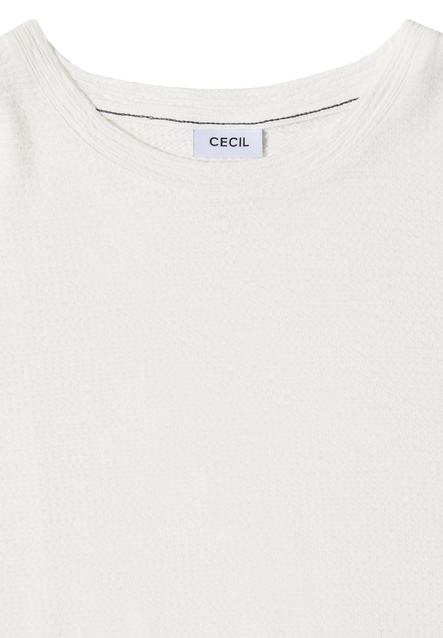 CECIL - T-Shirt mit Rundhals und Struktur - Farbe: vanilla white