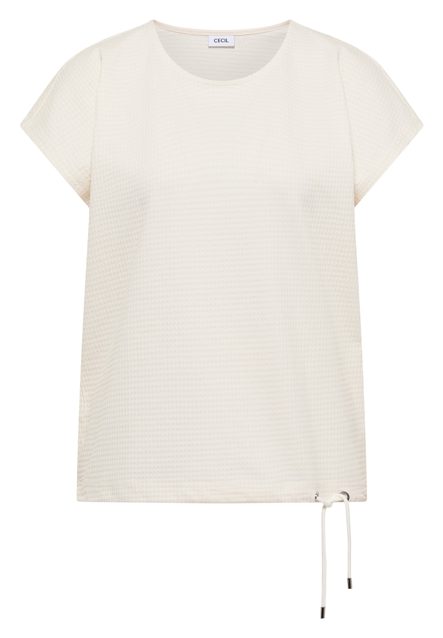 CECIL - T-Shirt mit Waffel-Struktur - Farbe: vanilla white