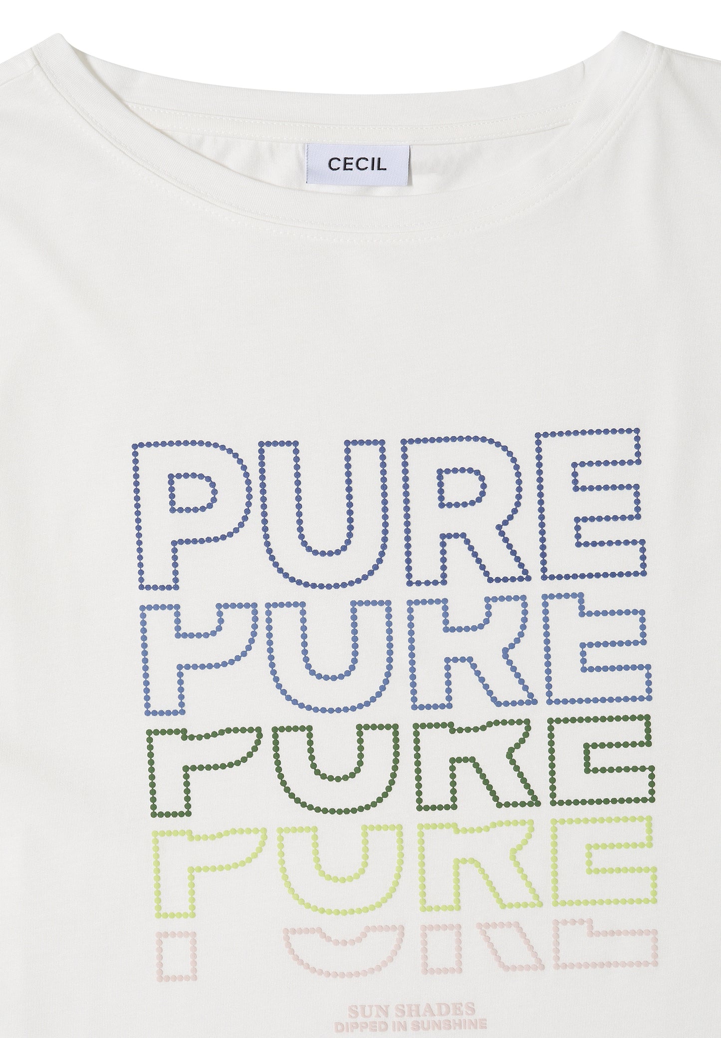 CECIL - T-Shirt mit Boat Neck und Frontprint - Farbe: vanilla white