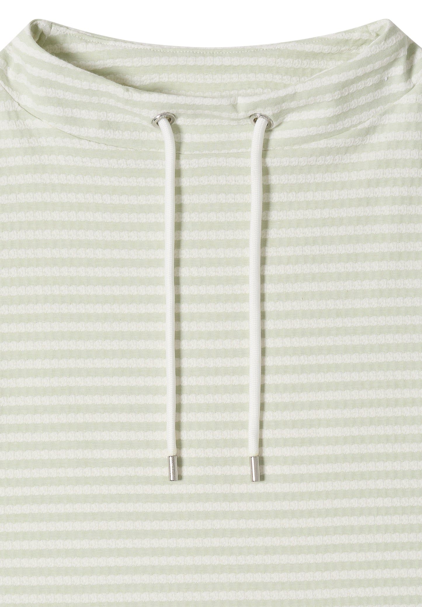 CECIL - T-Shirt mit Funnel Neck und Streifen - Farbe: raw matcha lime