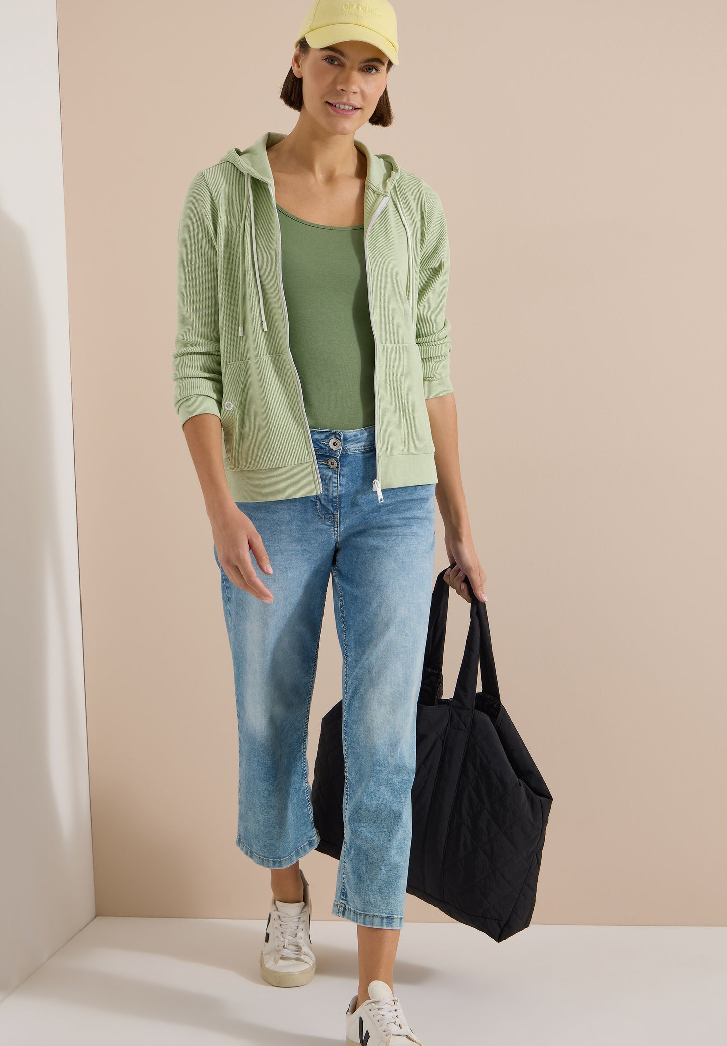 CECIL - Langarm Jacke mit Kapuze und Struktur - Farbe: raw matcha lime