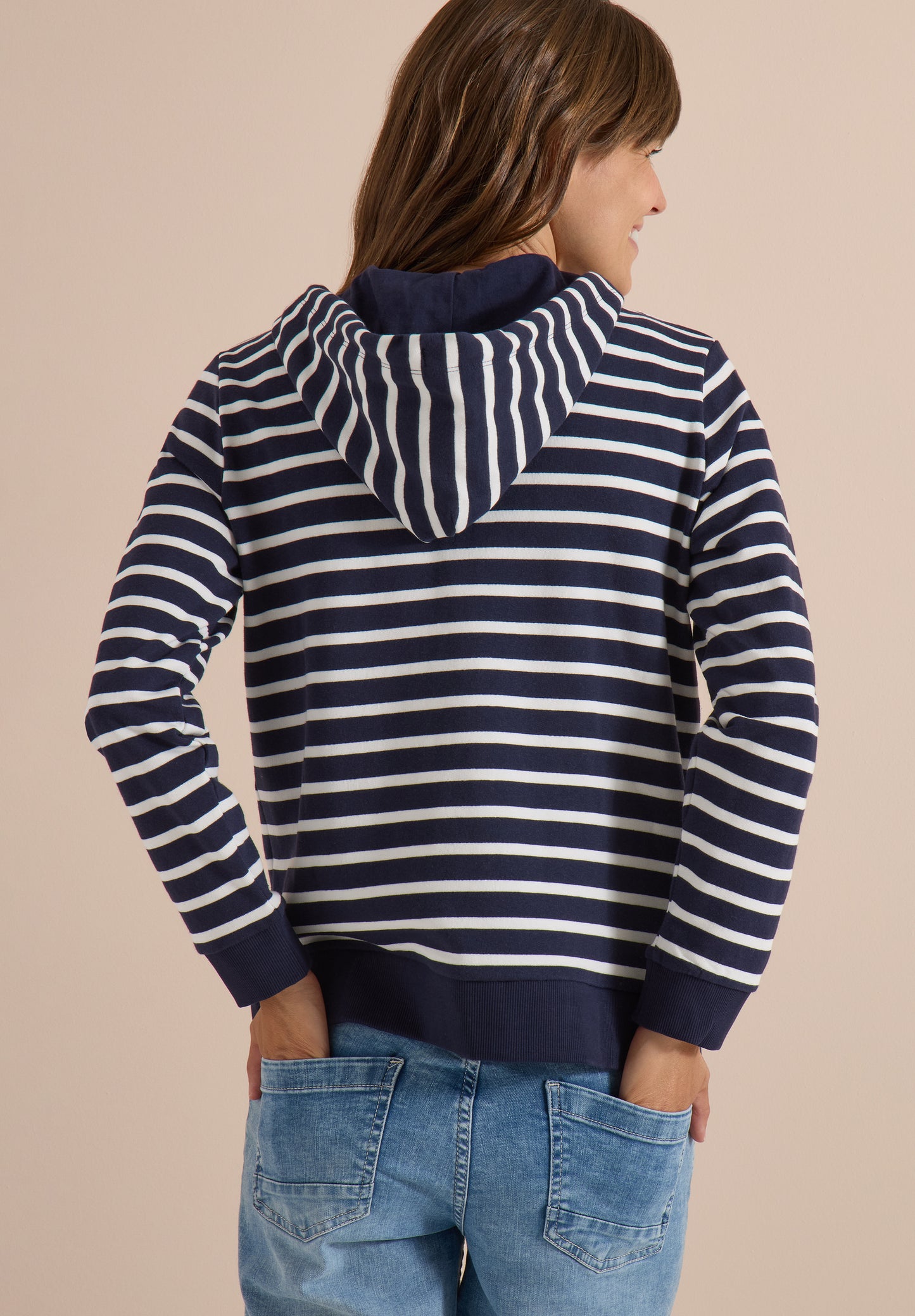 CECIL - Langarm Jacke mit Kapuze und Struktur - Farbe: Dunkelblau