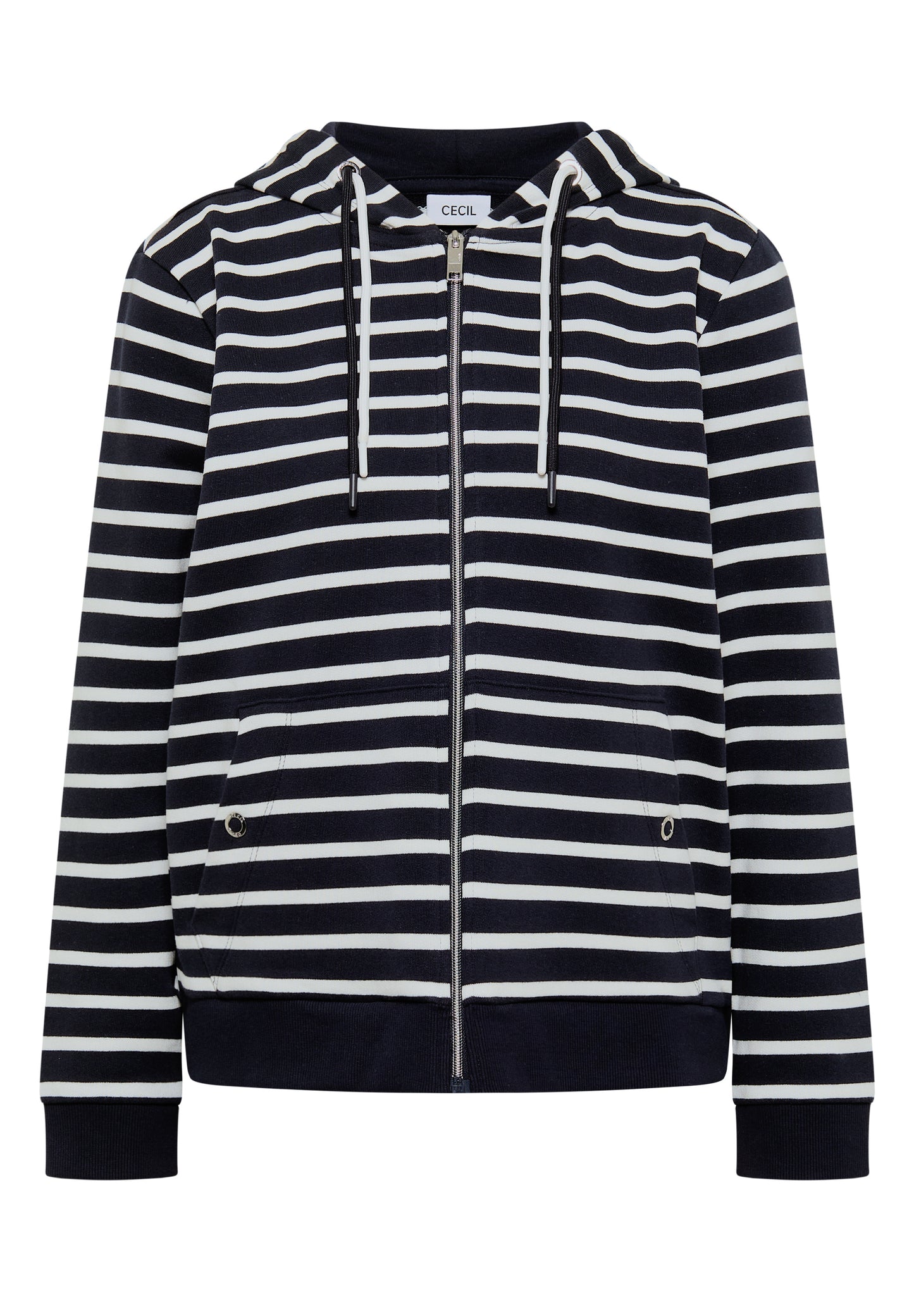 CECIL - Langarm Jacke mit Kapuze und Struktur - Farbe: Dunkelblau