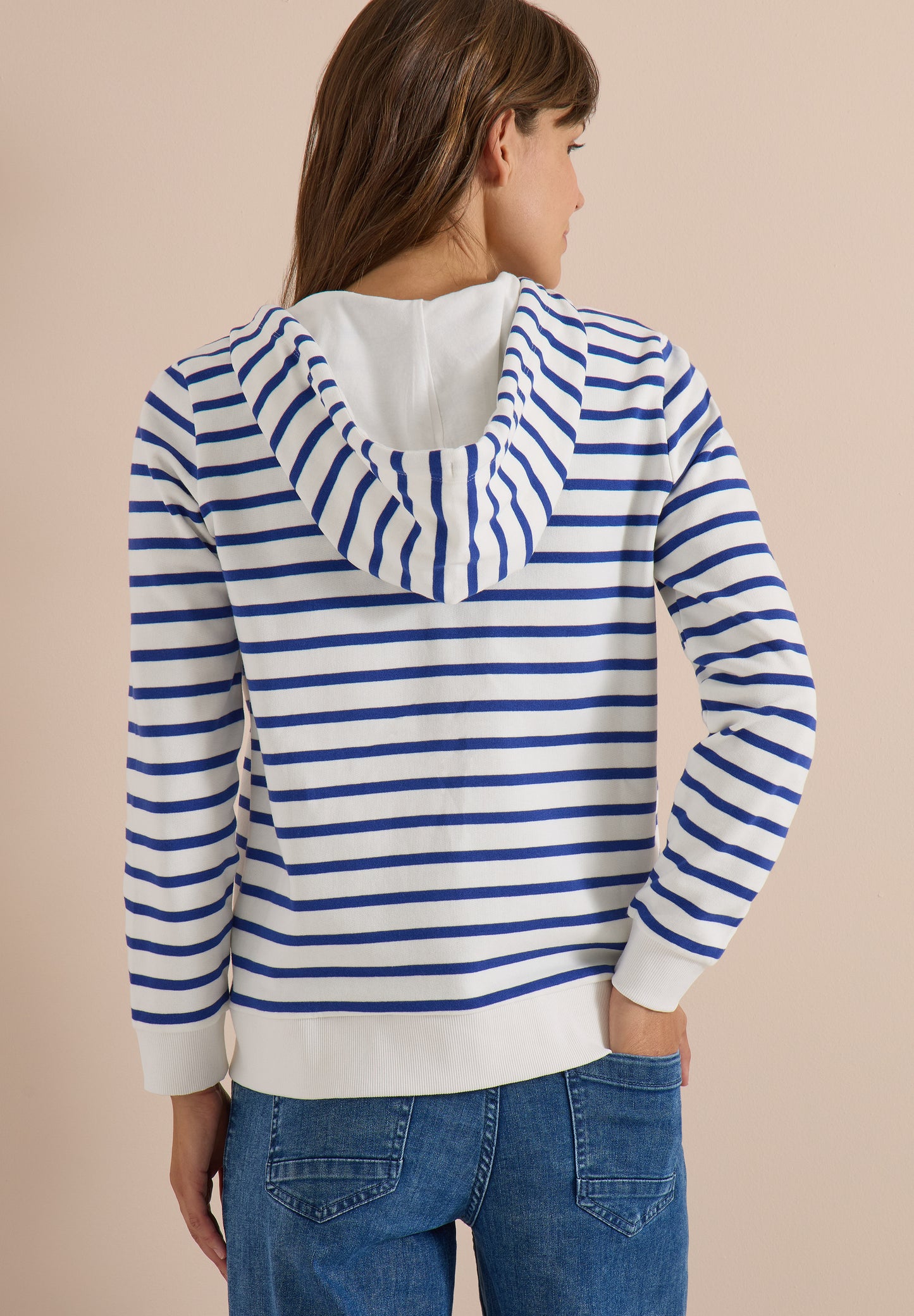 CECIL - Langarm Jacke mit Kapuze und Struktur - Farbe: Blau