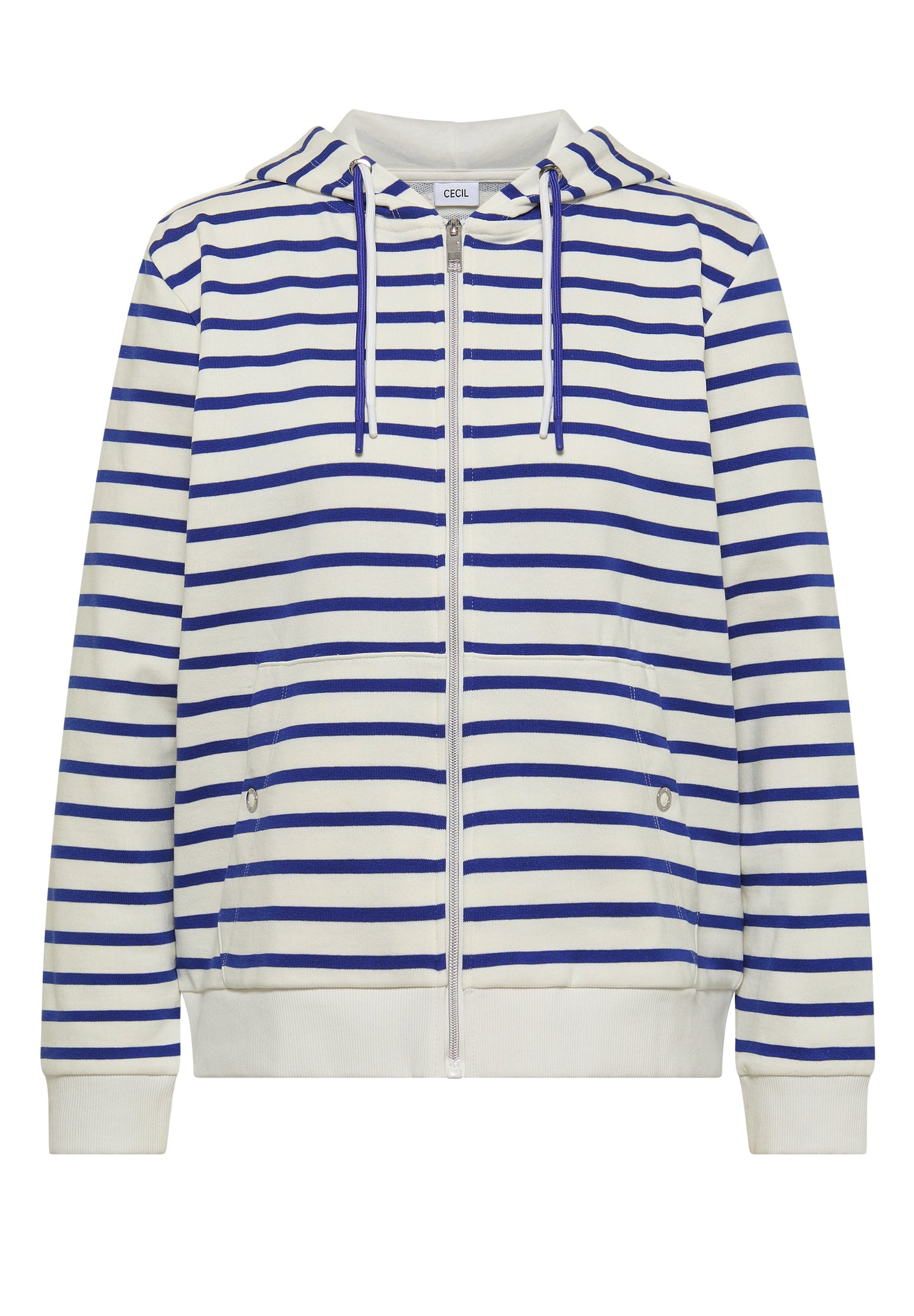 CECIL - Langarm Jacke mit Kapuze und Struktur - Farbe: Blau