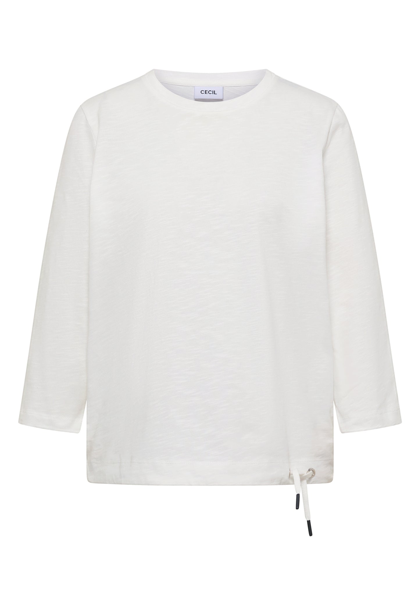 CECIL - 3/4-Arm Shirt mit Rundhals in Unifarbe - Farbe: vanilla white