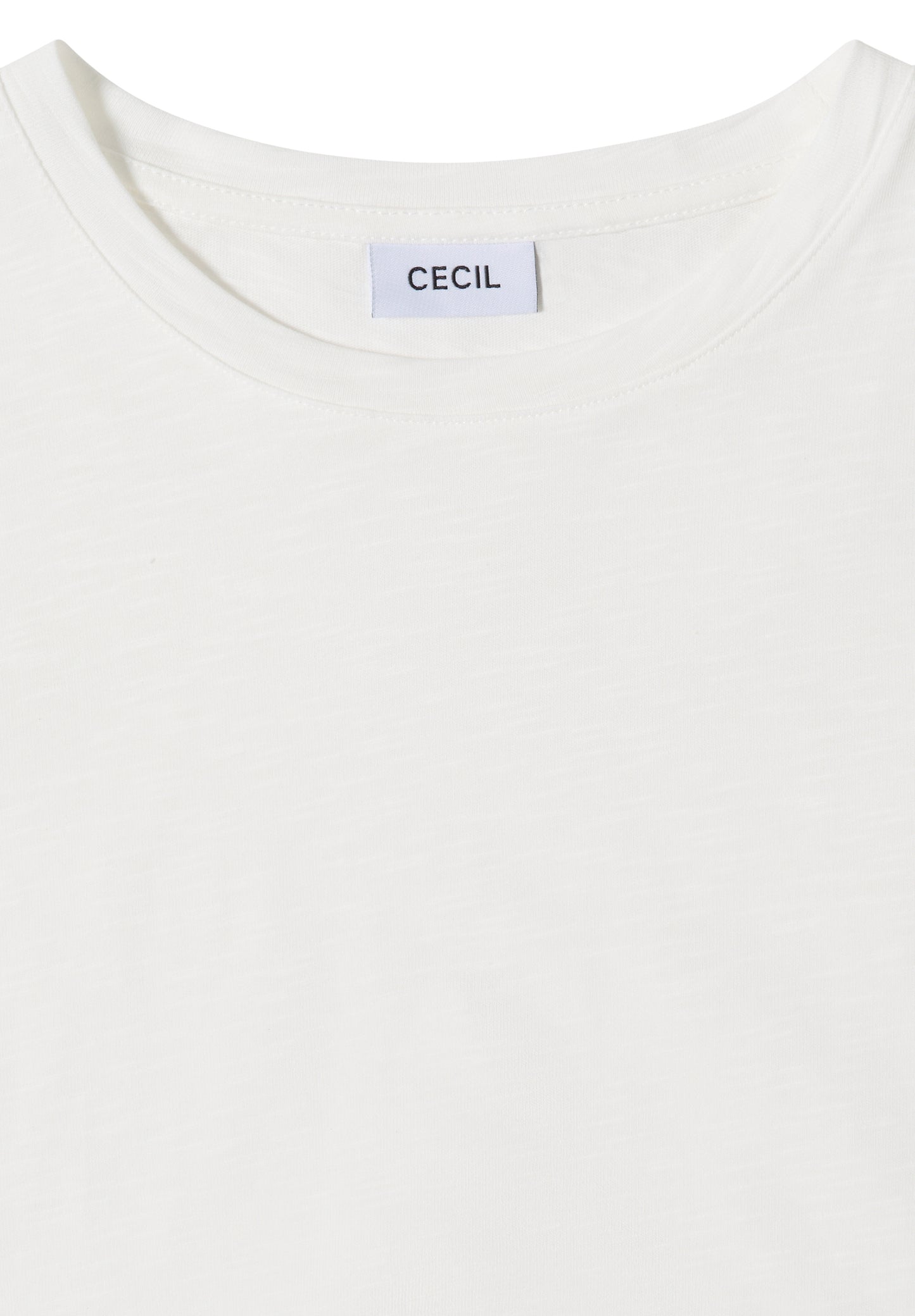 CECIL - 3/4-Arm Shirt mit Rundhals in Unifarbe - Farbe: vanilla white