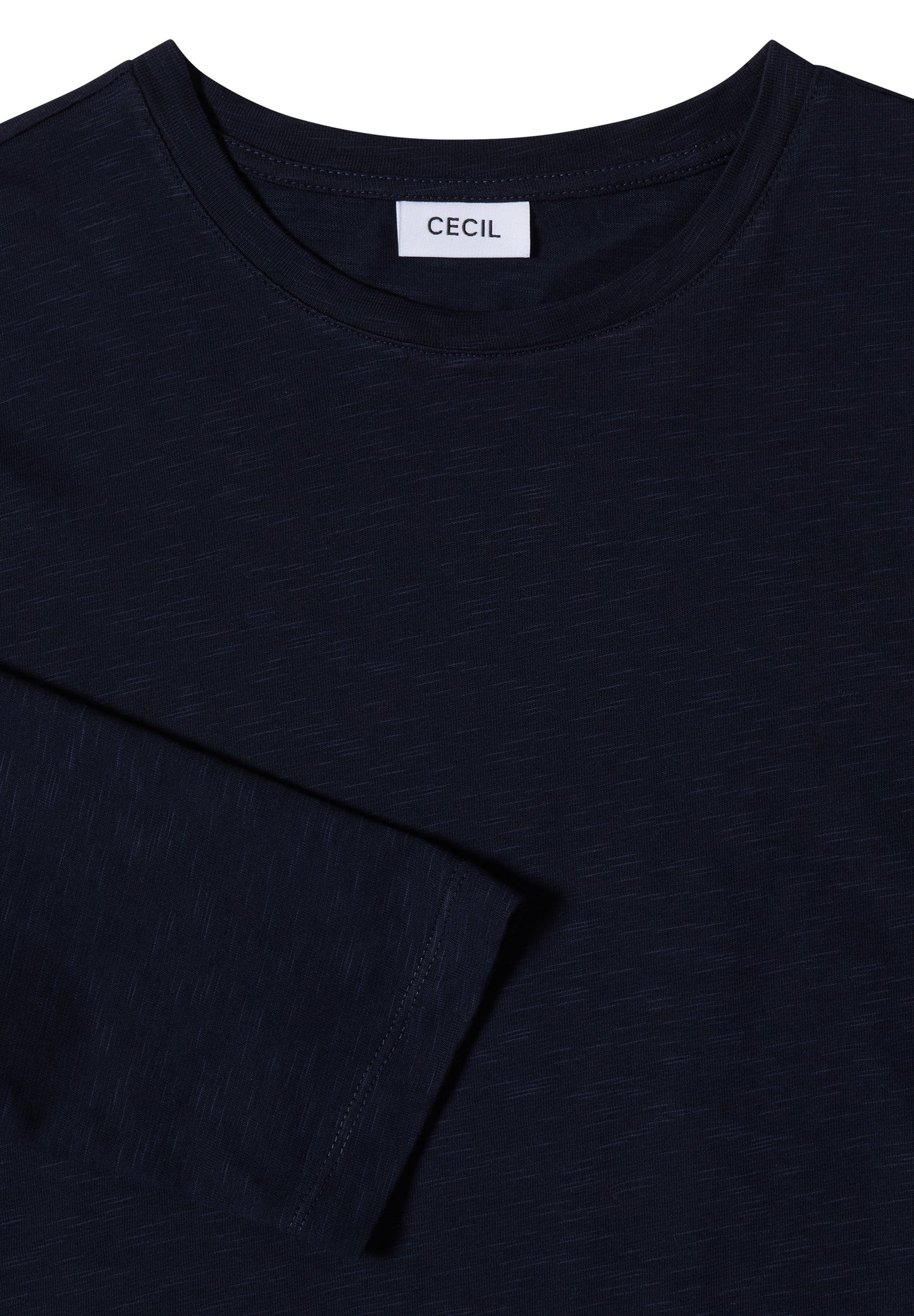 CECIL - 3/4-Arm Shirt mit Rundhals in Unifarbe - Farbe: urban dark blue