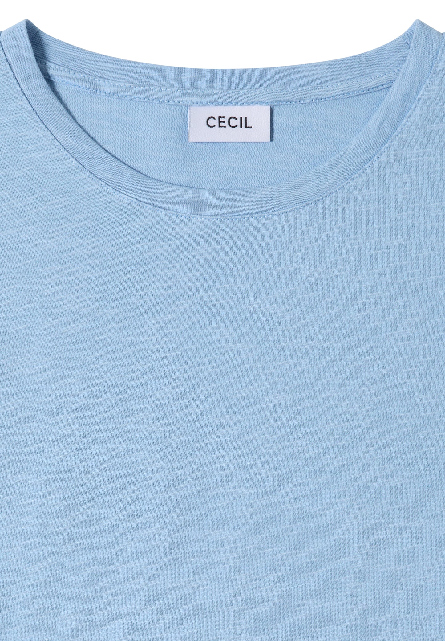 CECIL - 3/4-Arm Shirt mit Rundhals in Unifarbe - Farbe: easy blue