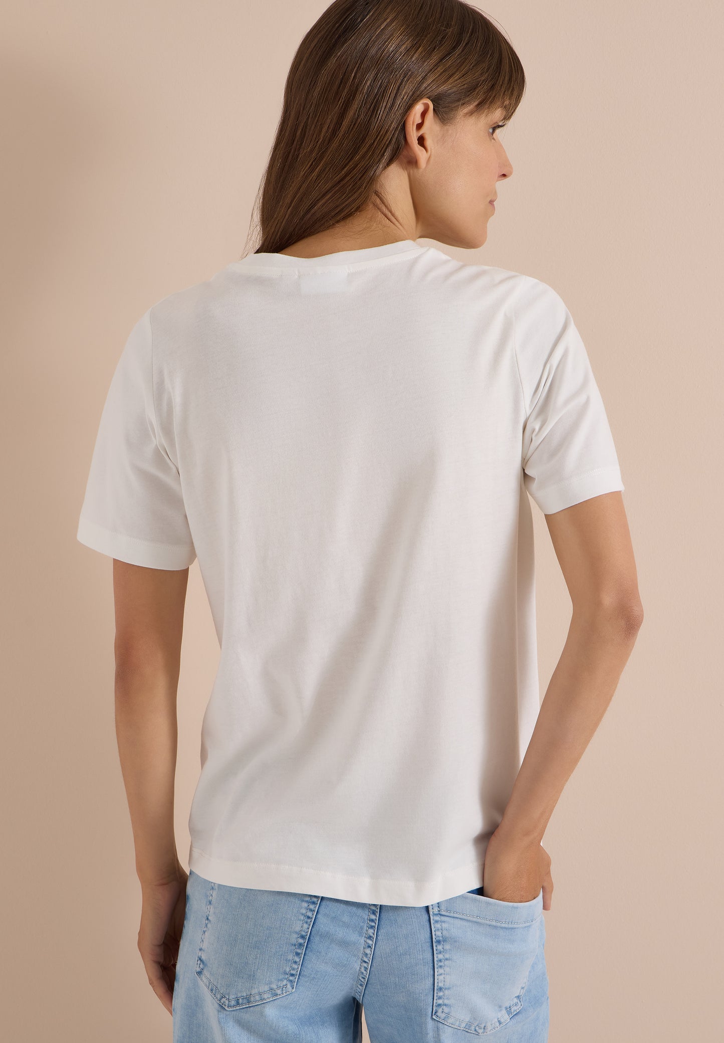 CECIL - T-Shirt mit Leo-Print und Foliendetails - Farbe: vanilla white