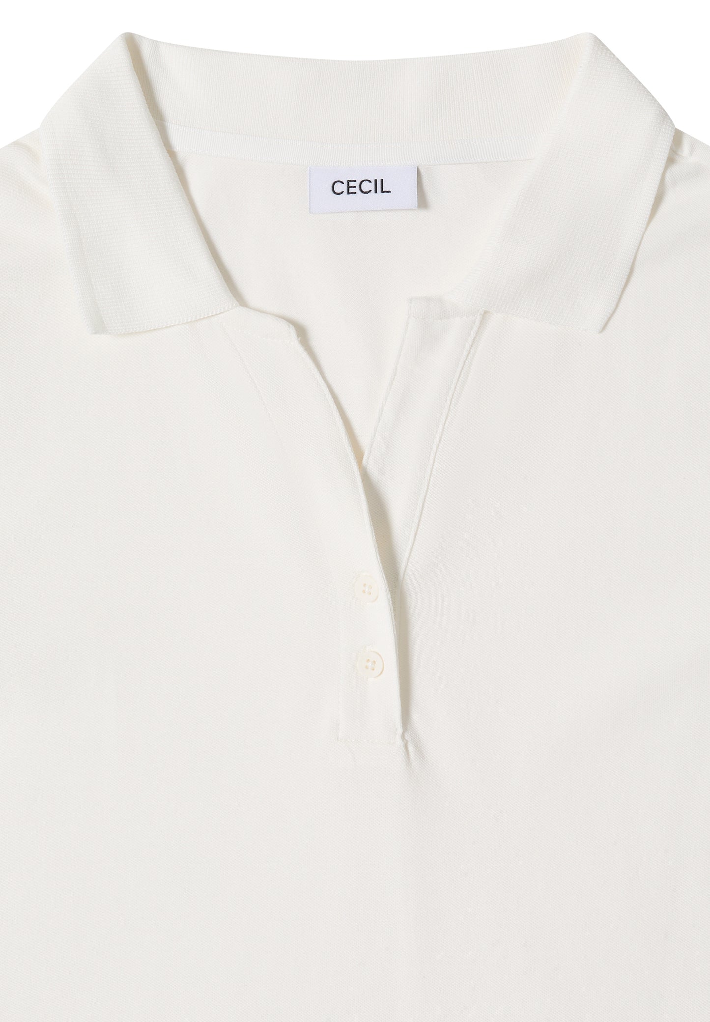 CECIL - 3/4-Arm Poloshirt mit Knopfdetail - Farbe: vanilla white