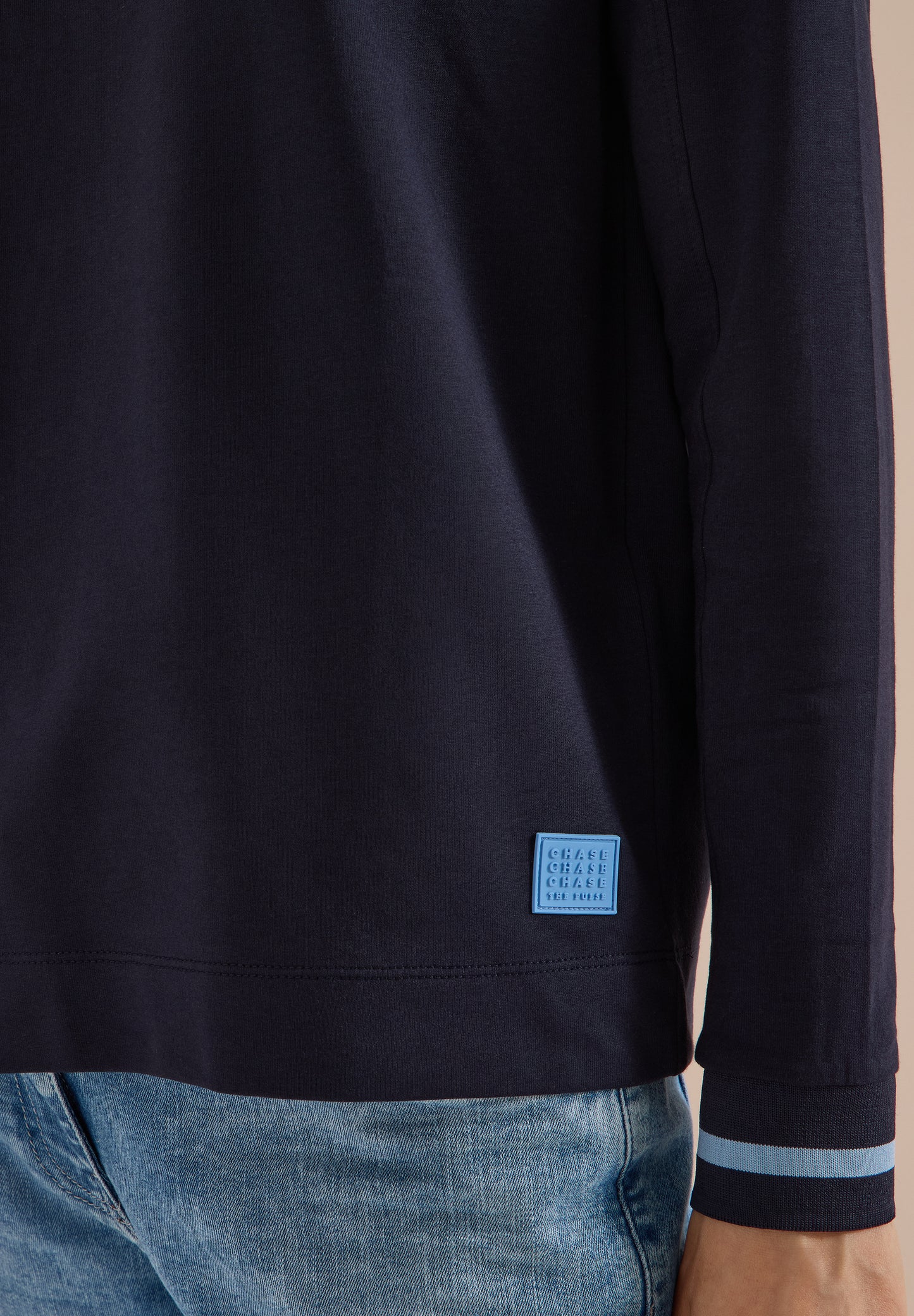 CECIL - Langarm Shirt mit Rundhals und Streifendetail - Farbe: urban dark blue
