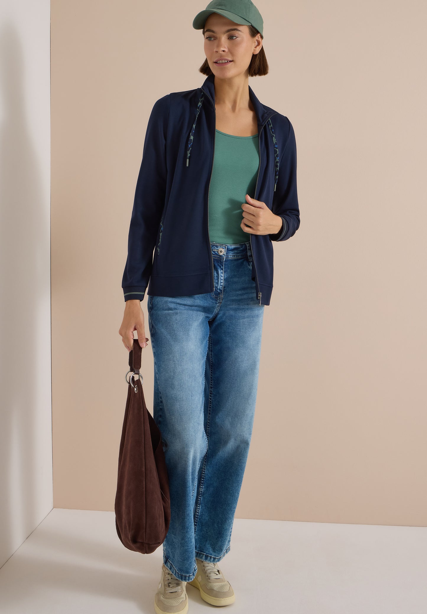 CECIL - Leichte Jacke mit Stehkragen und Zipper - Farbe: urban dark blue