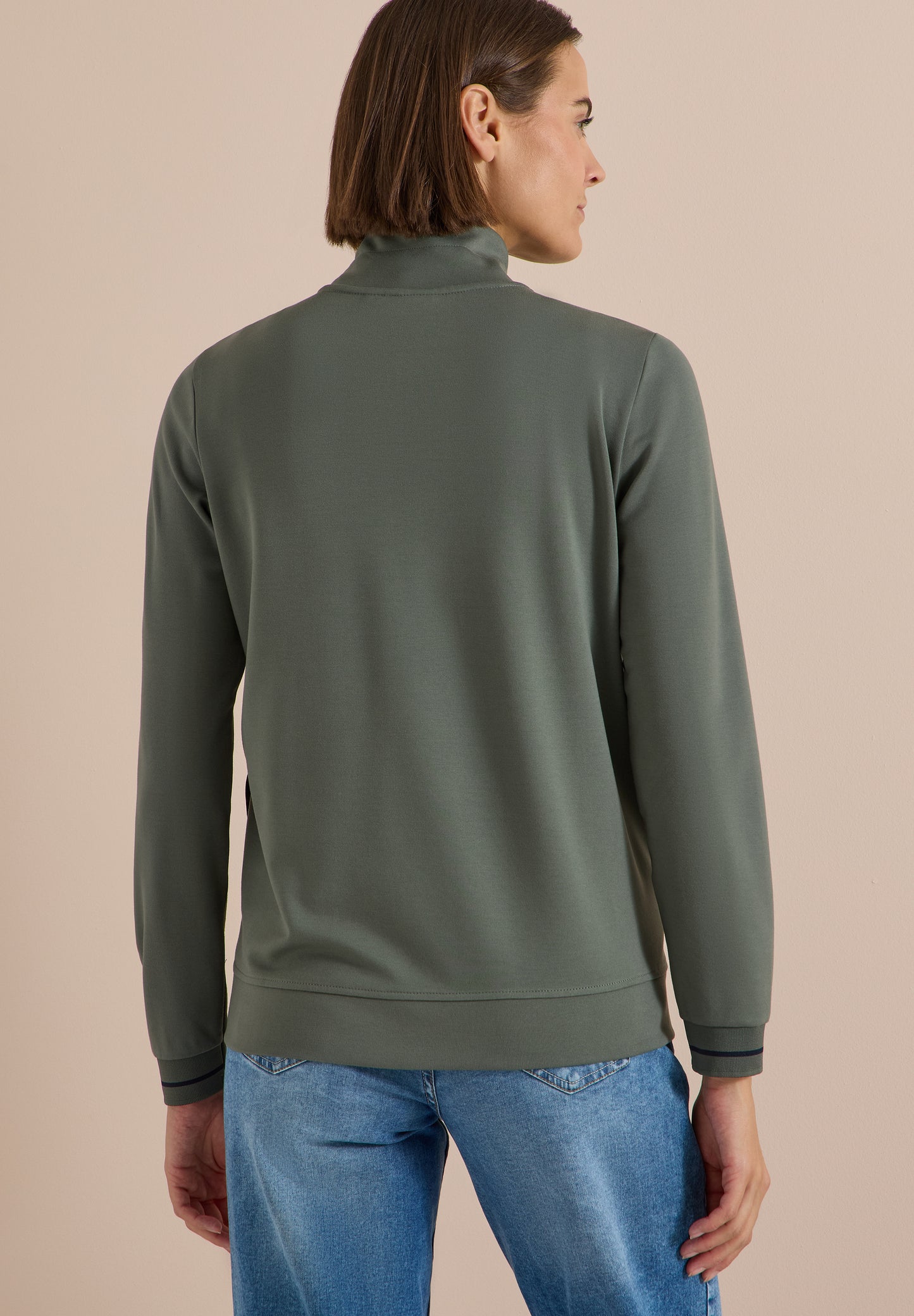 CECIL - Leichte Jacke mit Stehkragen und Zipper - Farbe: dried olive green
