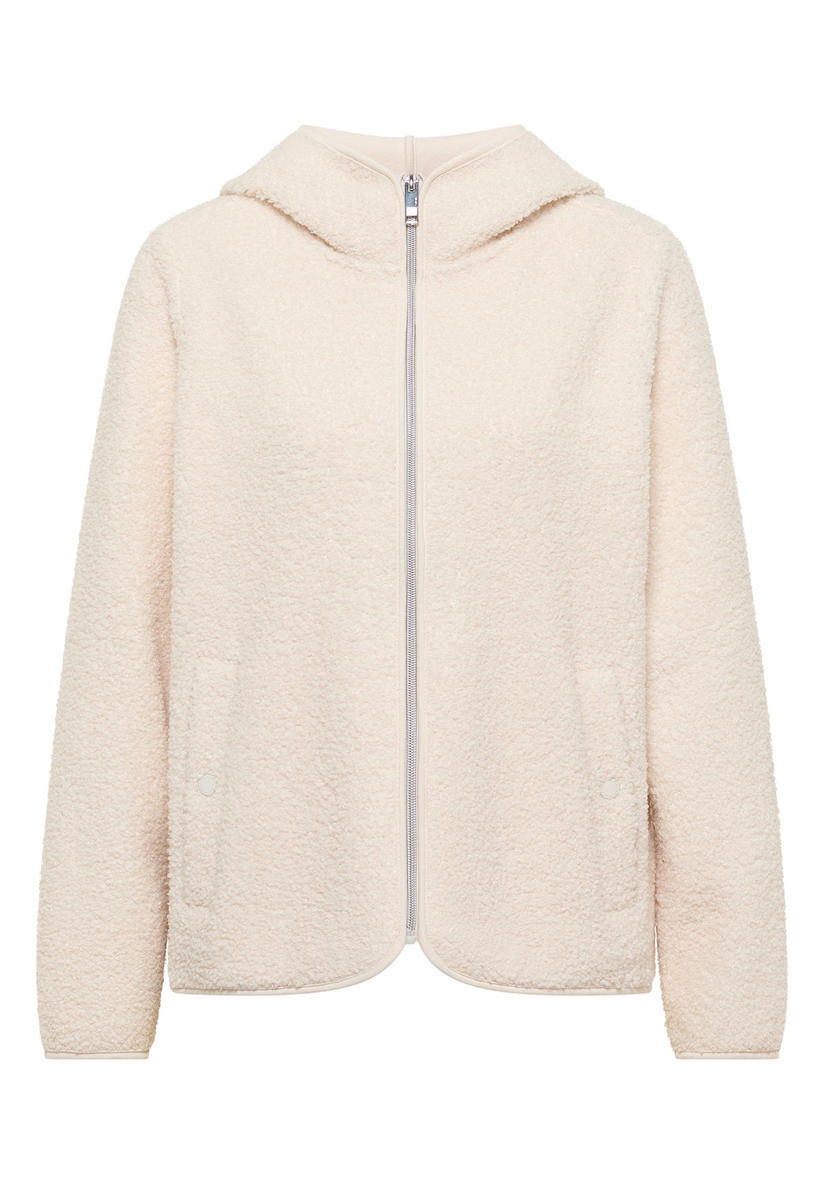 CECIL - Teddy-Jacke mit Kapuze in Unifarbe - Farbe: teddy vanilla white