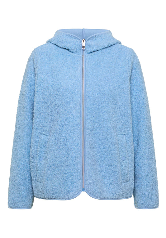 CECIL - Teddy-Jacke mit Kapuze in Unifarbe - Farbe: easy blue