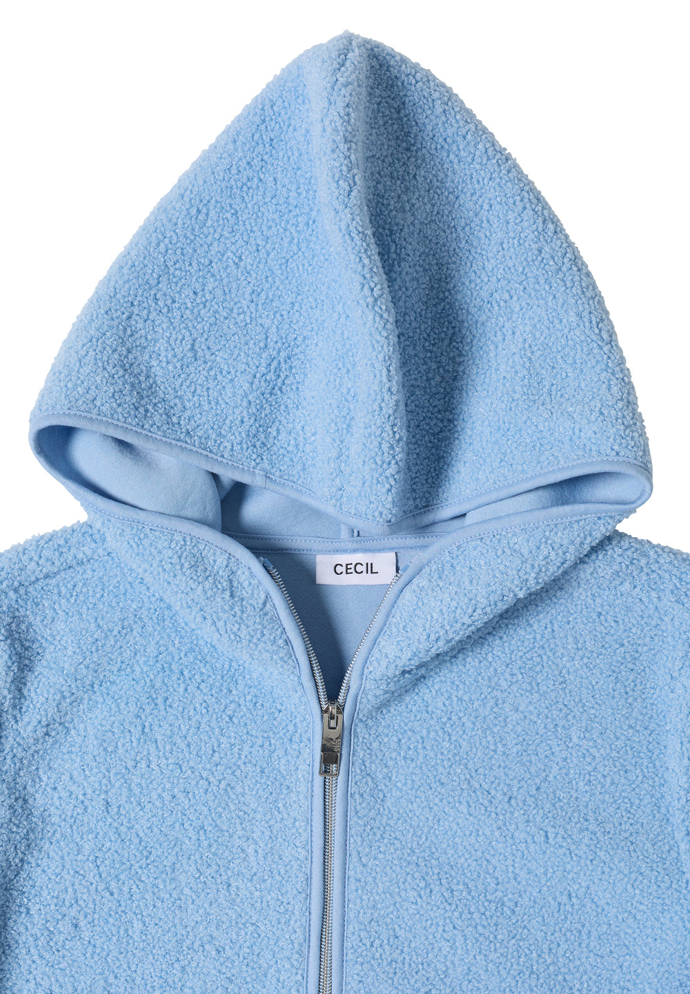 Kapuze und Teddy-Qualität der CECIL Jacke in Easy Blue