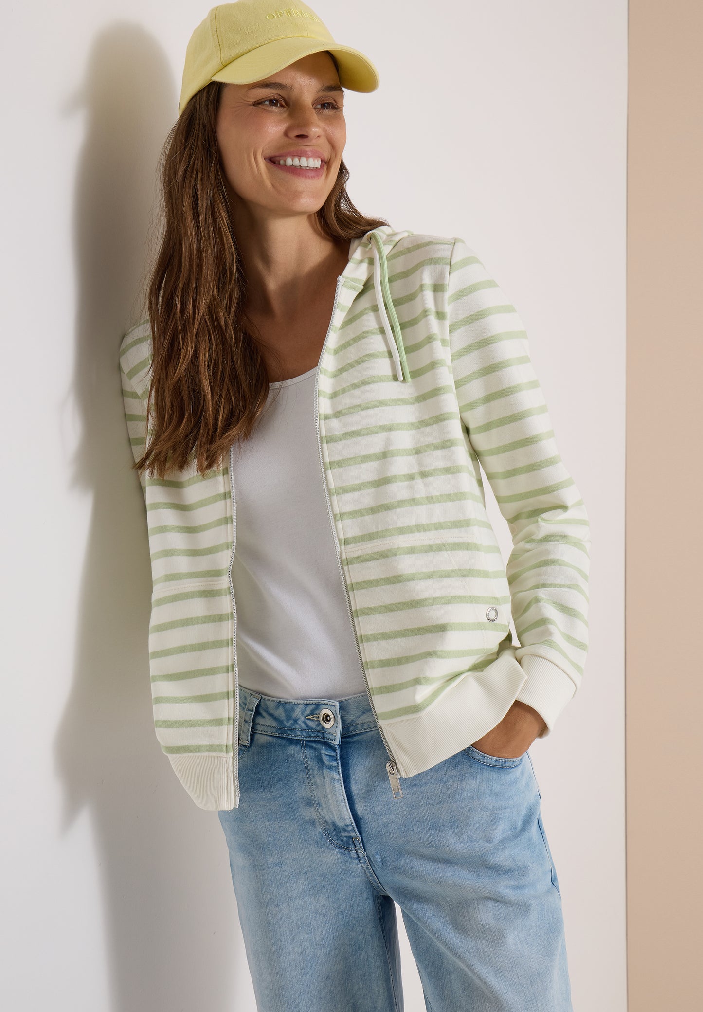 CECIL - Langarm Jacke mit Kapuze und Struktur - Farbe: raw matcha lime