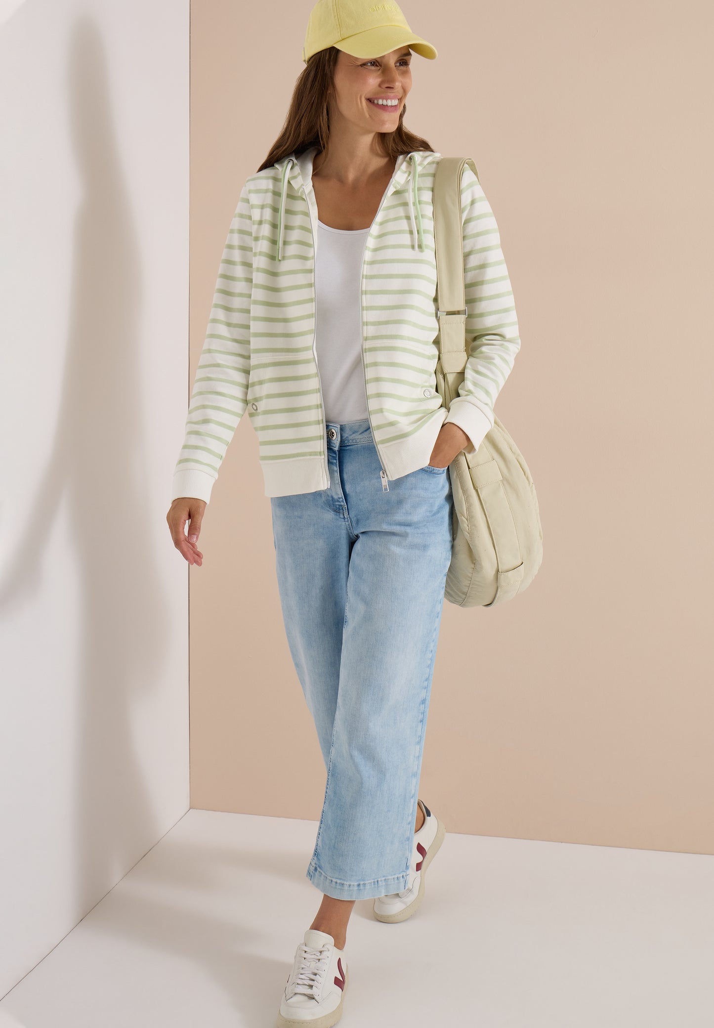 CECIL - Langarm Jacke mit Kapuze und Struktur - Farbe: raw matcha lime