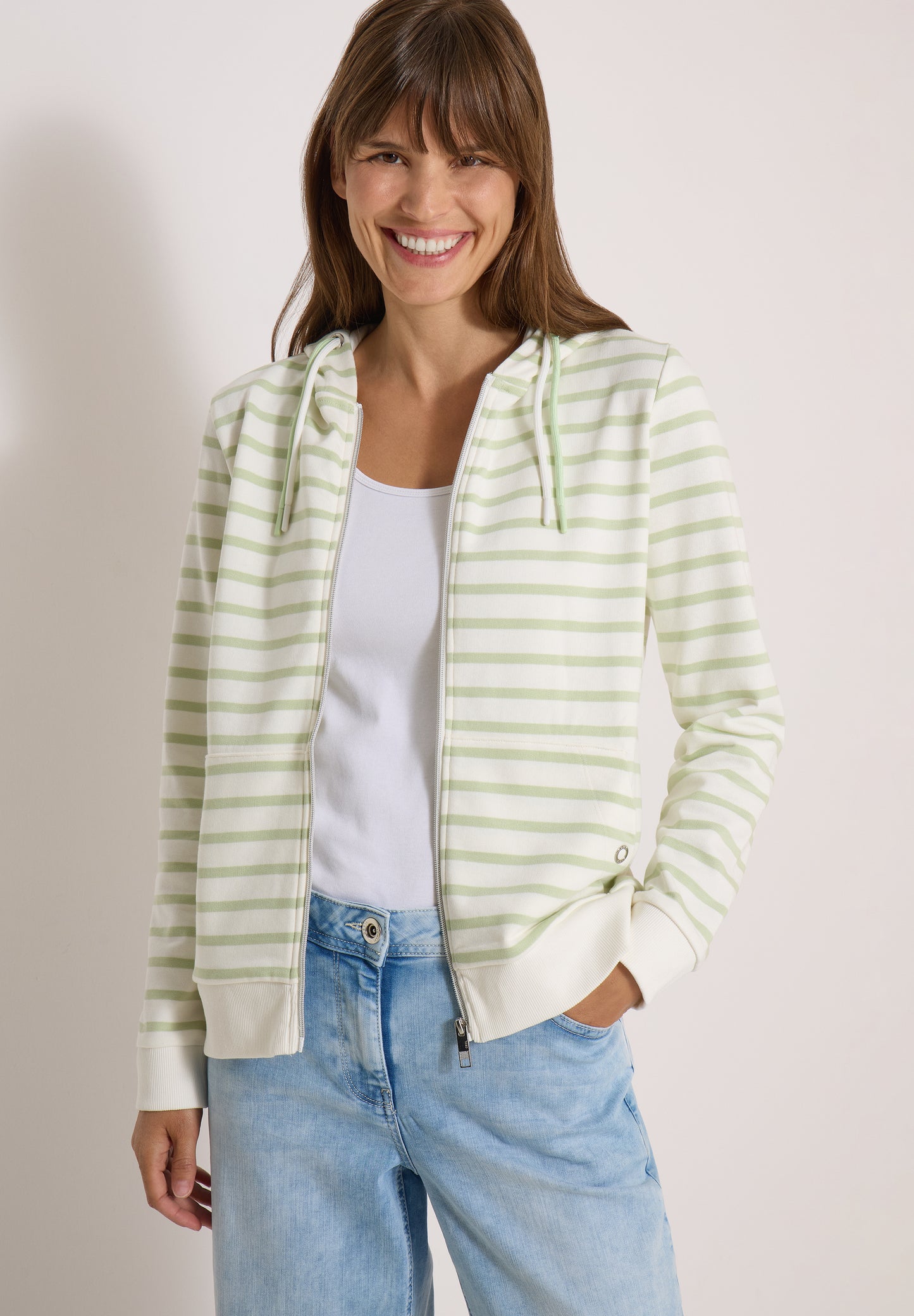 CECIL - Langarm Jacke mit Kapuze und Struktur - Farbe: raw matcha lime