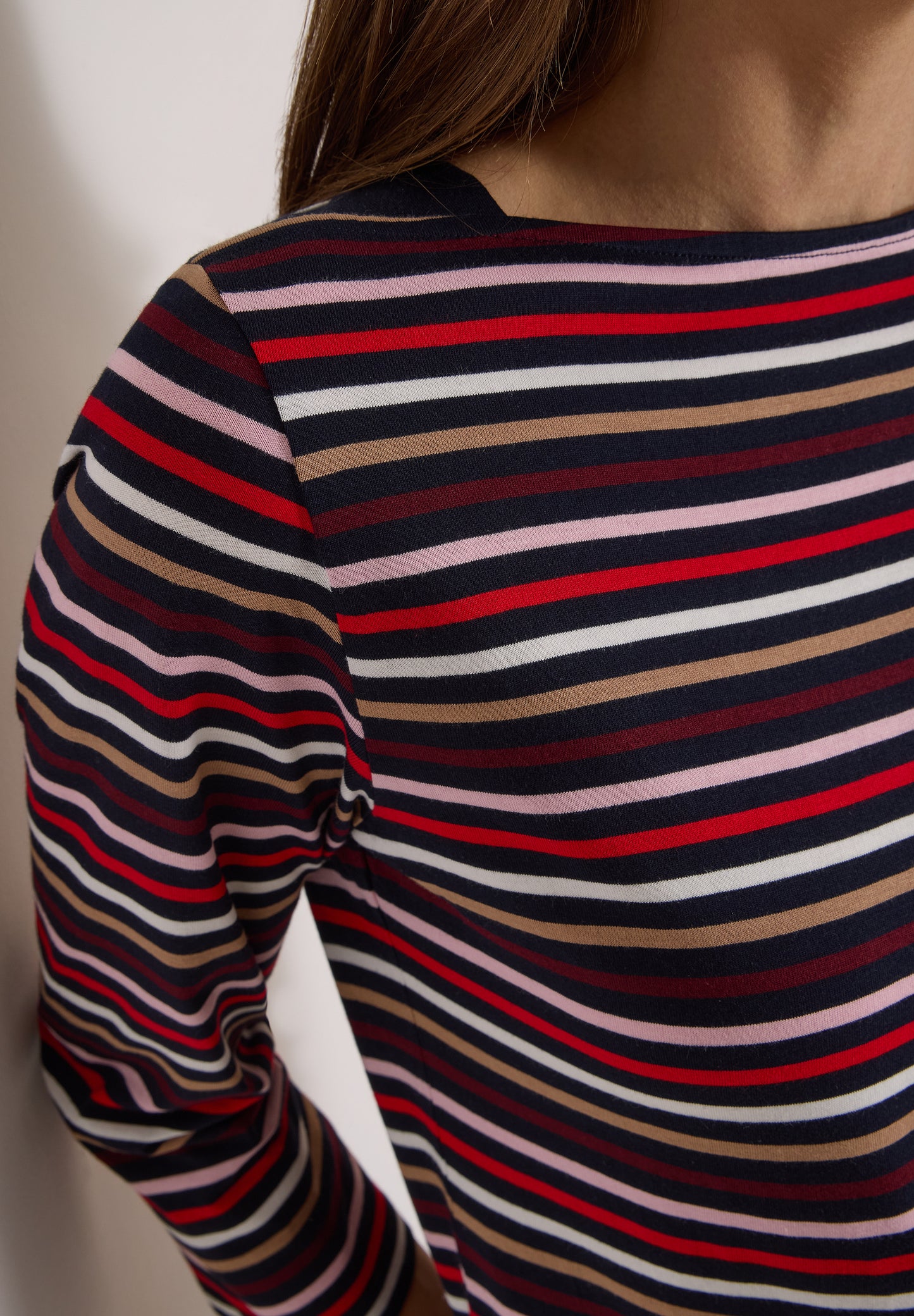 CECIL - 3/4-Arm Shirt mit Boat Neck und Streifen - Farbe: urban dark blue