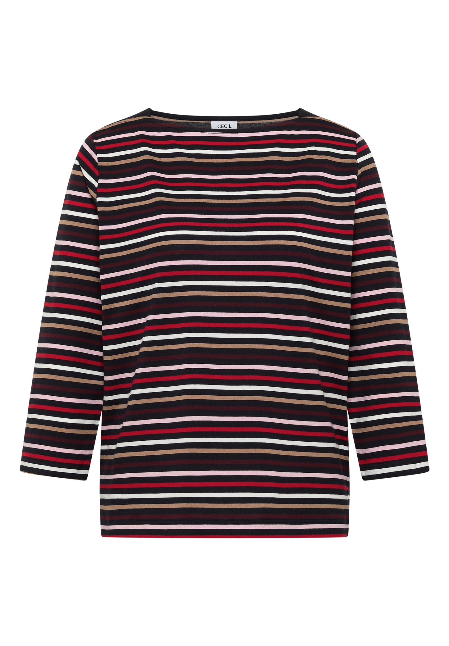 CECIL - 3/4-Arm Shirt mit Boat Neck und Streifen - Farbe: urban dark blue