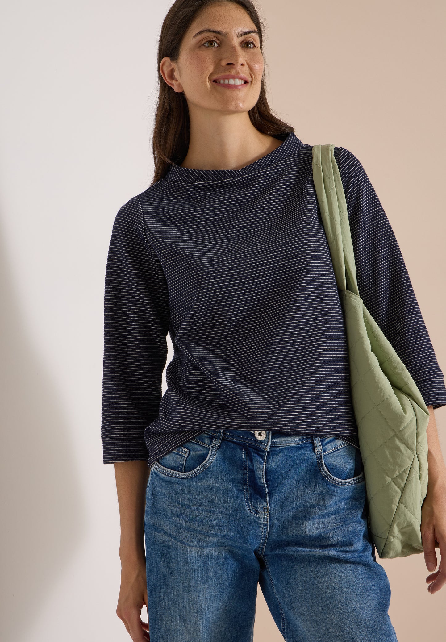 CECIL - Ottoman Shirt im Two-Tone-Look - Farbe: urban dark blue