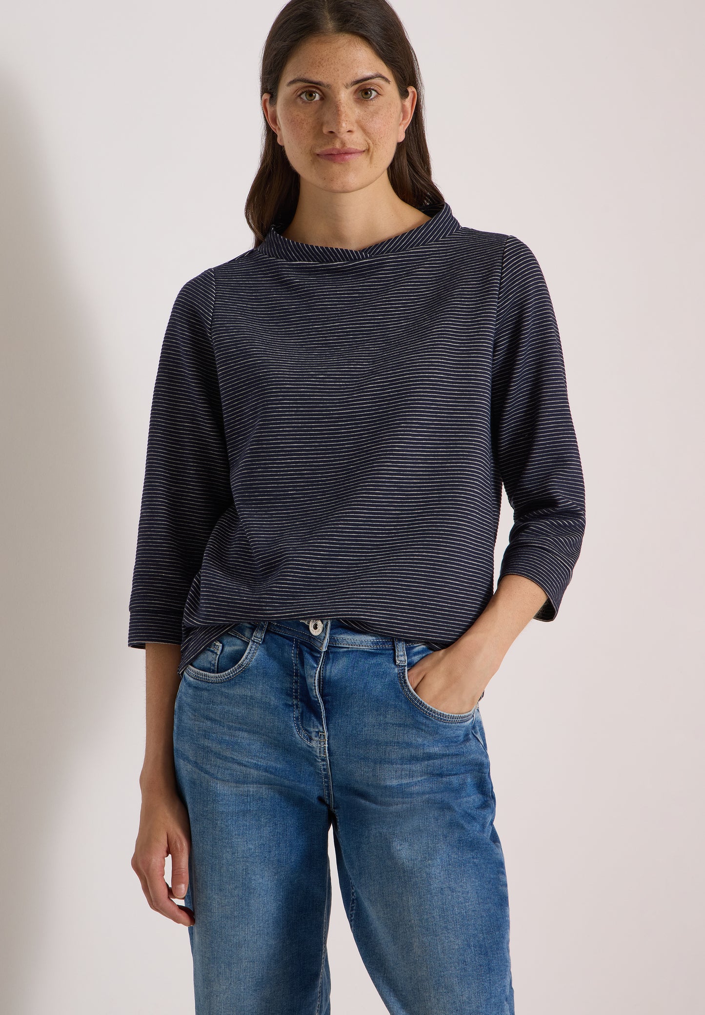CECIL - Ottoman Shirt im Two-Tone-Look - Farbe: urban dark blue
