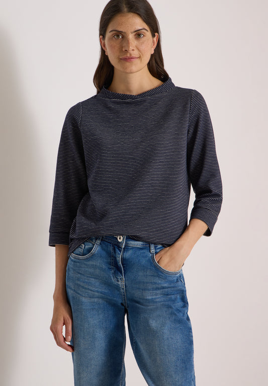 CECIL - Ottoman Shirt im Two-Tone-Look - Farbe: urban dark blue