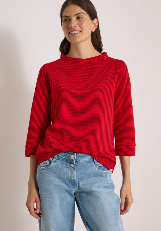 CECIL - Ottoman Shirt im Two-Tone-Look - Farbe: flame red