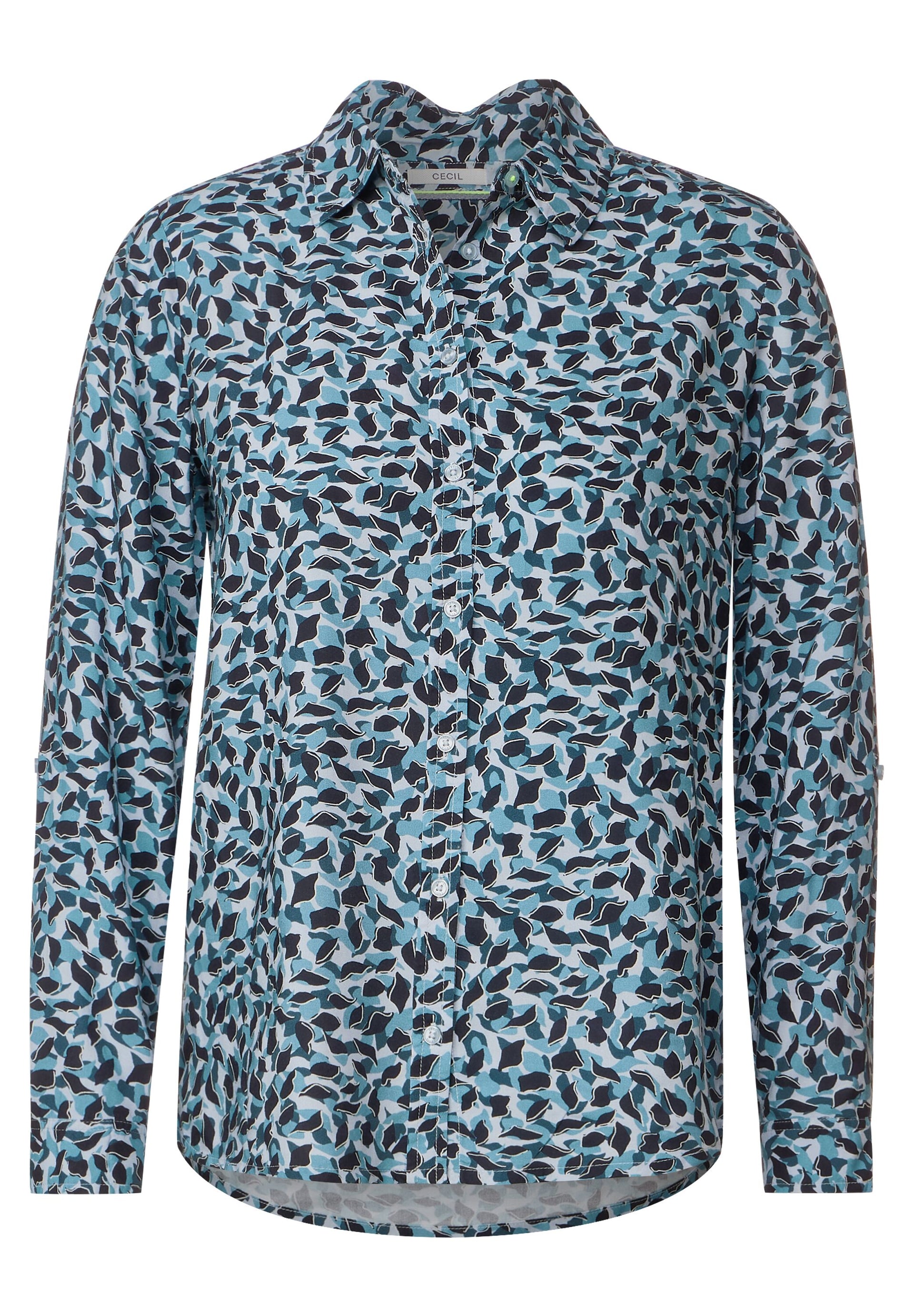 Farbe: strong – mit blue - Bluse grafischem Mode petrol Print TWISTY - CECIL