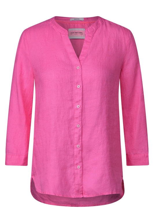 CECIL Leinenbluse - Bluse aus 100% Leinen - pink