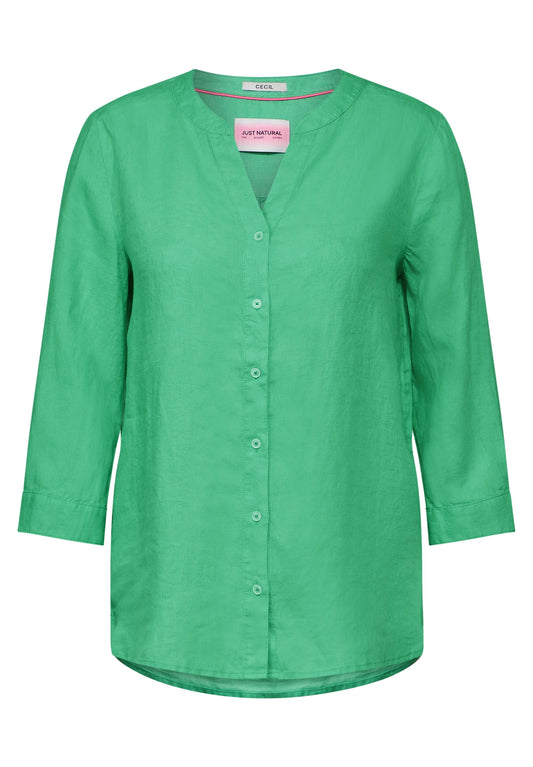 CECIL Leinenbluse - Bluse aus 100% Leinen - grün