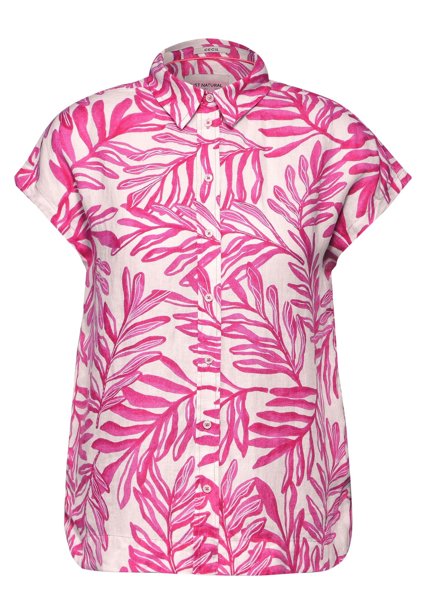 CECIL - Leinenbluse mit Print - pink