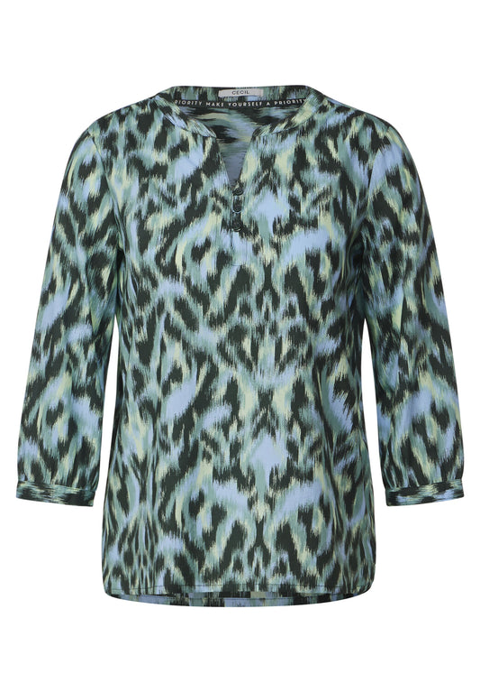 CECIL - Bluse mit modernem Print - khaki grün