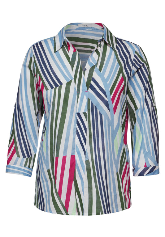 CECIL Baumwollbluse - Bluse mit Streifen - mehrfarbig