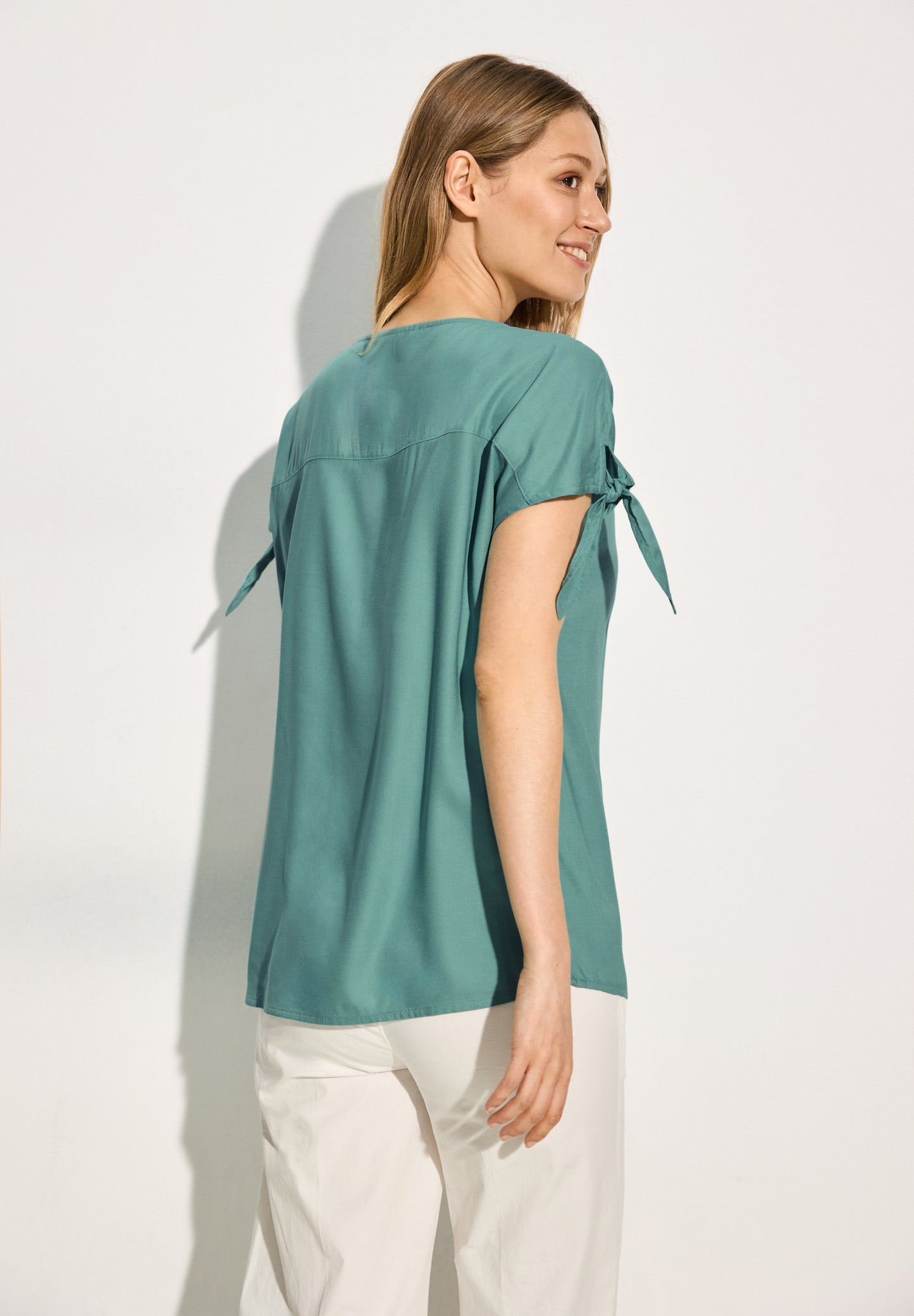 CECIL Bluse mit Knotendetail - adriatic green