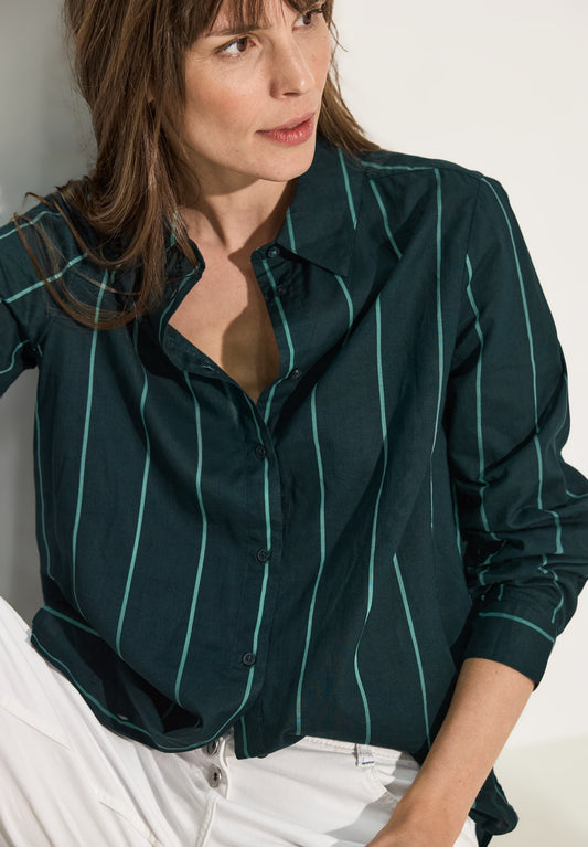 CECIL Gestreifte Bluse - Farbe: fir green