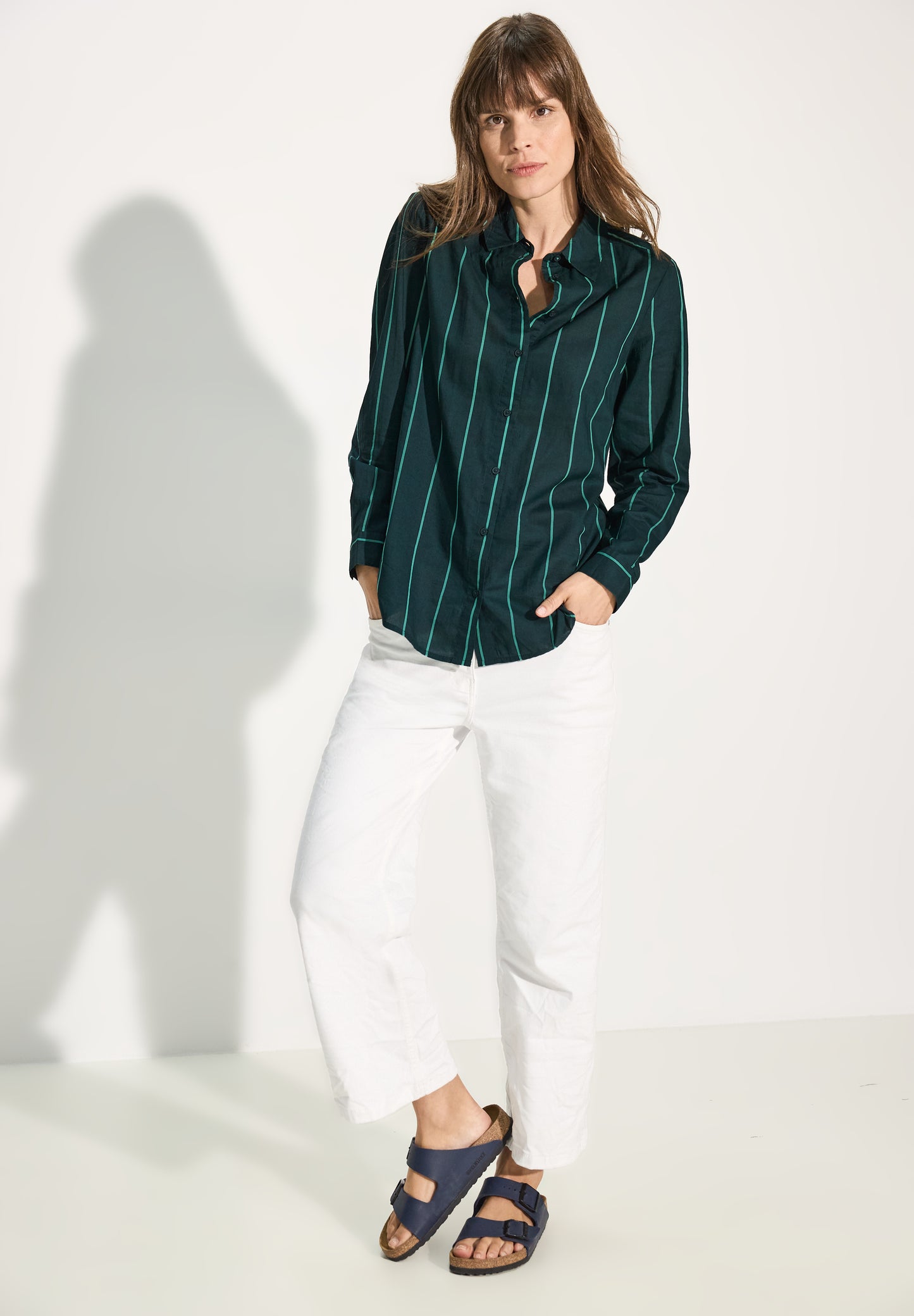 CECIL Gestreifte Bluse - Farbe: fir green