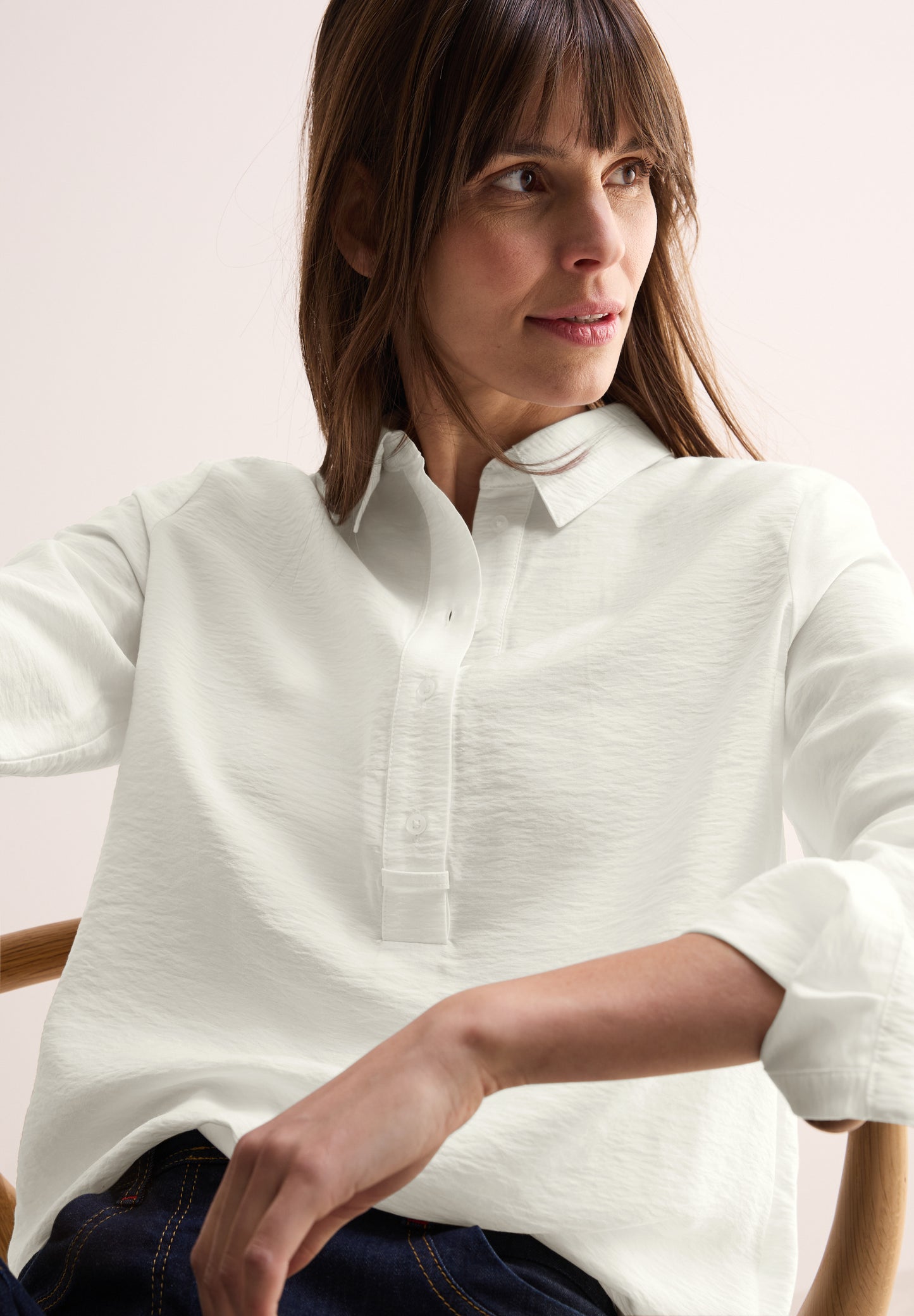 CECIL Bluse in Unifarbe - Farbe: vanilla white