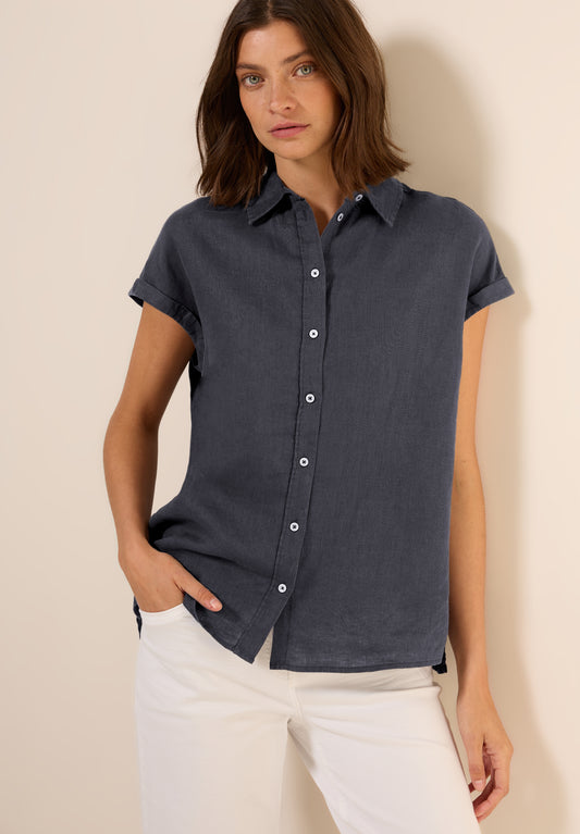 CECIL Leinen-Hemdbluse - Farbe: volcanic grey