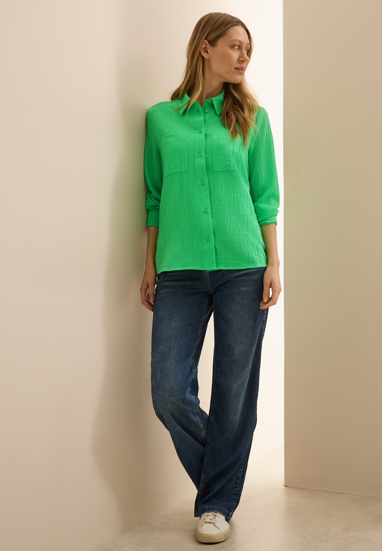 CECIL Strukturbluse - Farbe: iced neon green