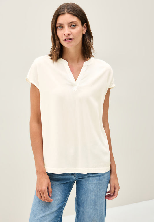 CECIL Blusenshirt in Unifarbe - Farbe: vanilla white