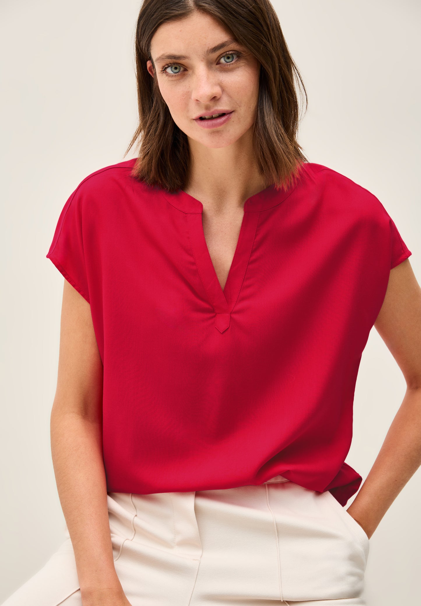 CECIL Blusenshirt in Unifarbe - Farbe: glazed apple red
