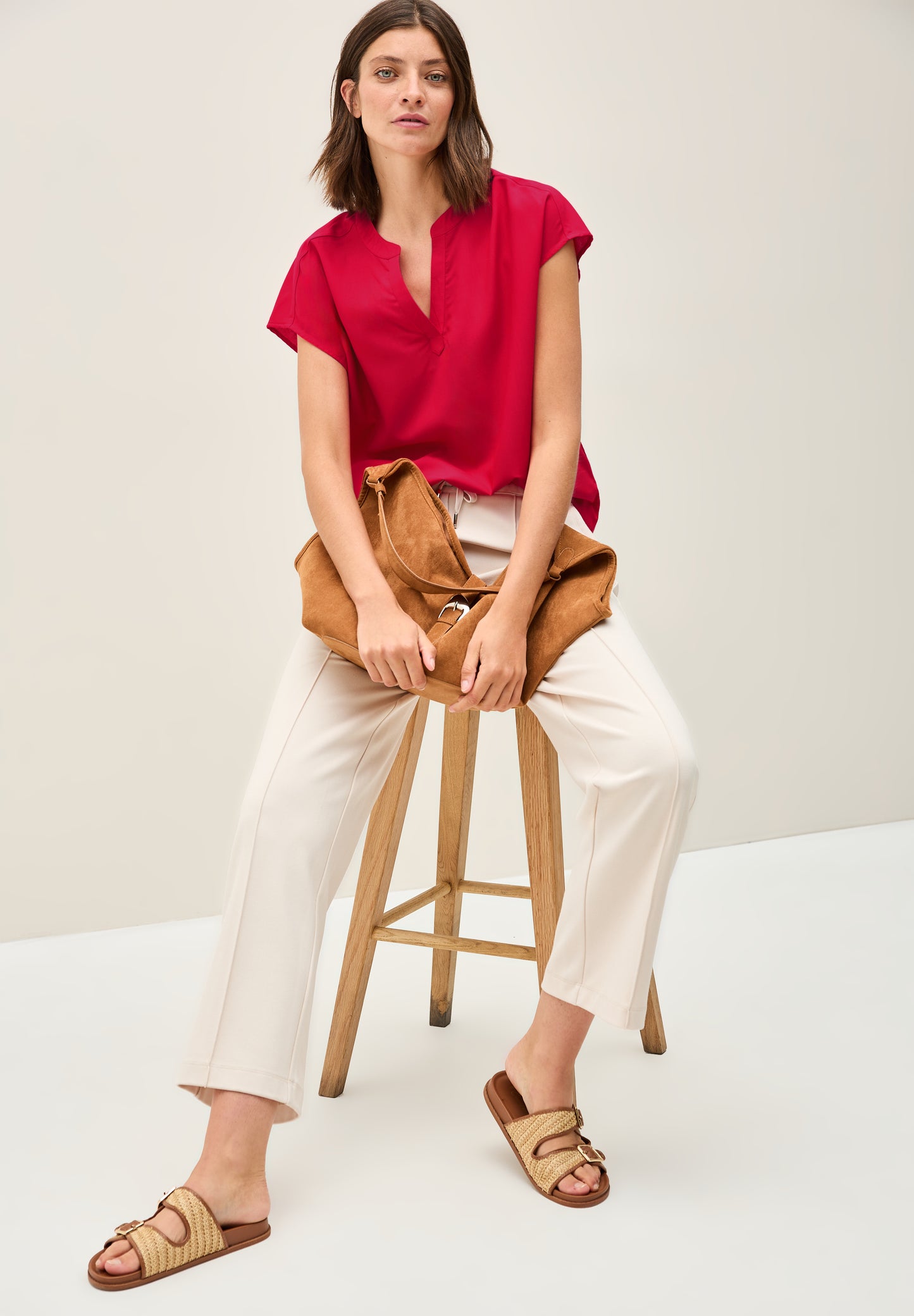 CECIL Blusenshirt in Unifarbe - Farbe: glazed apple red