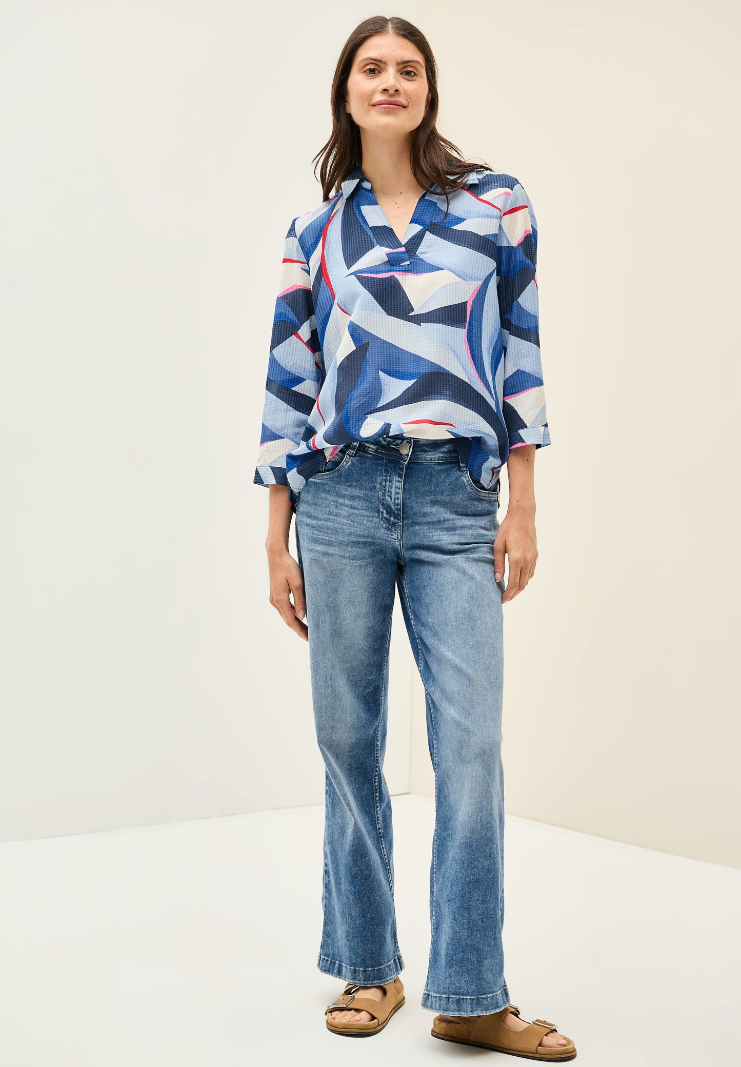 CECIL Lange Hemdbluse mit Print - Farbe: urban navy blue